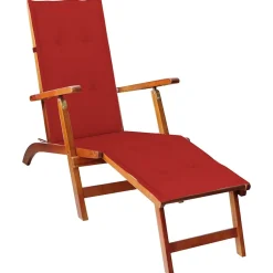 Leżak Ogrodowy Drewniany z Poduszką Leżanka Na Taras Balkon Ogród
