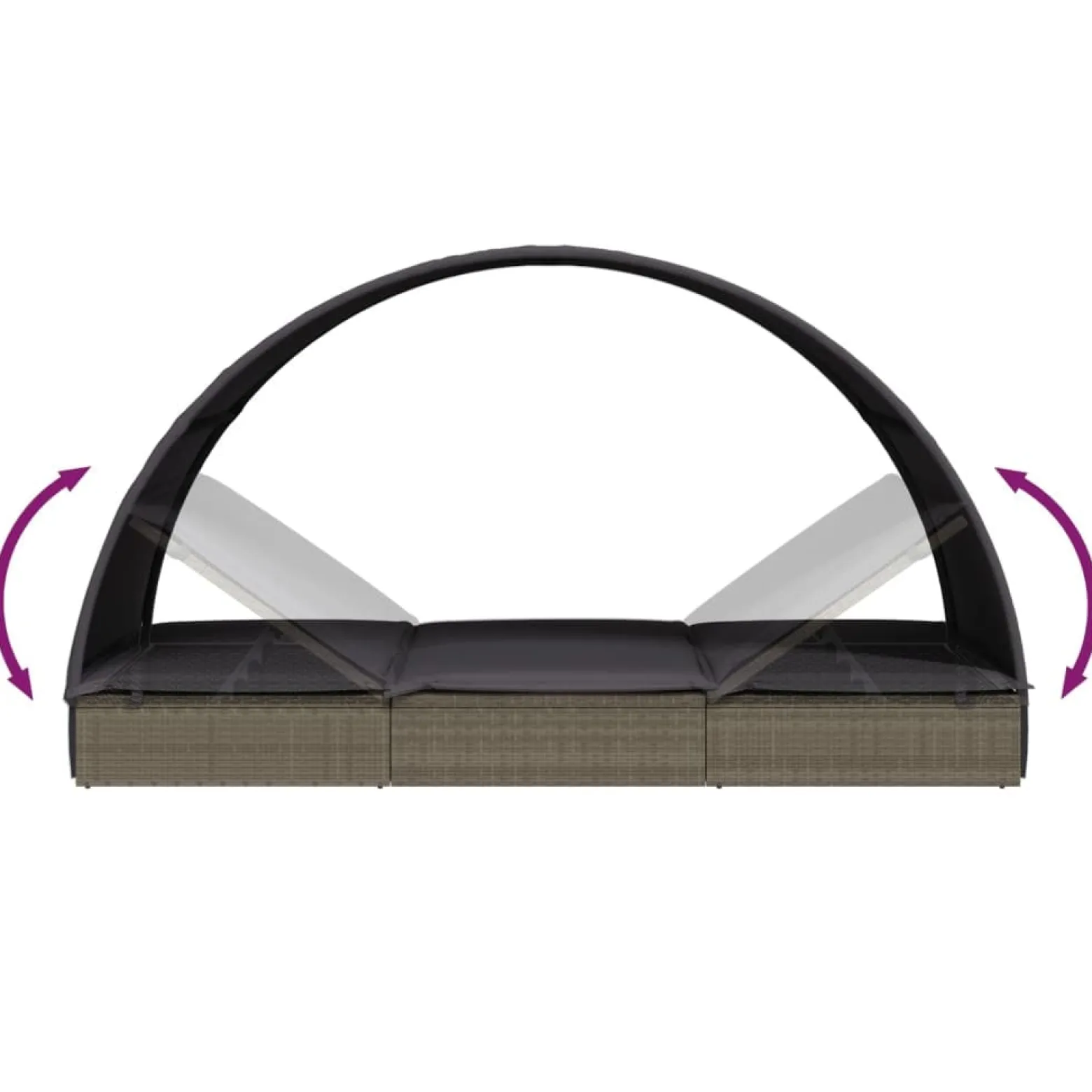 Leżak ogrodowy Szary Technorattan vidaXL