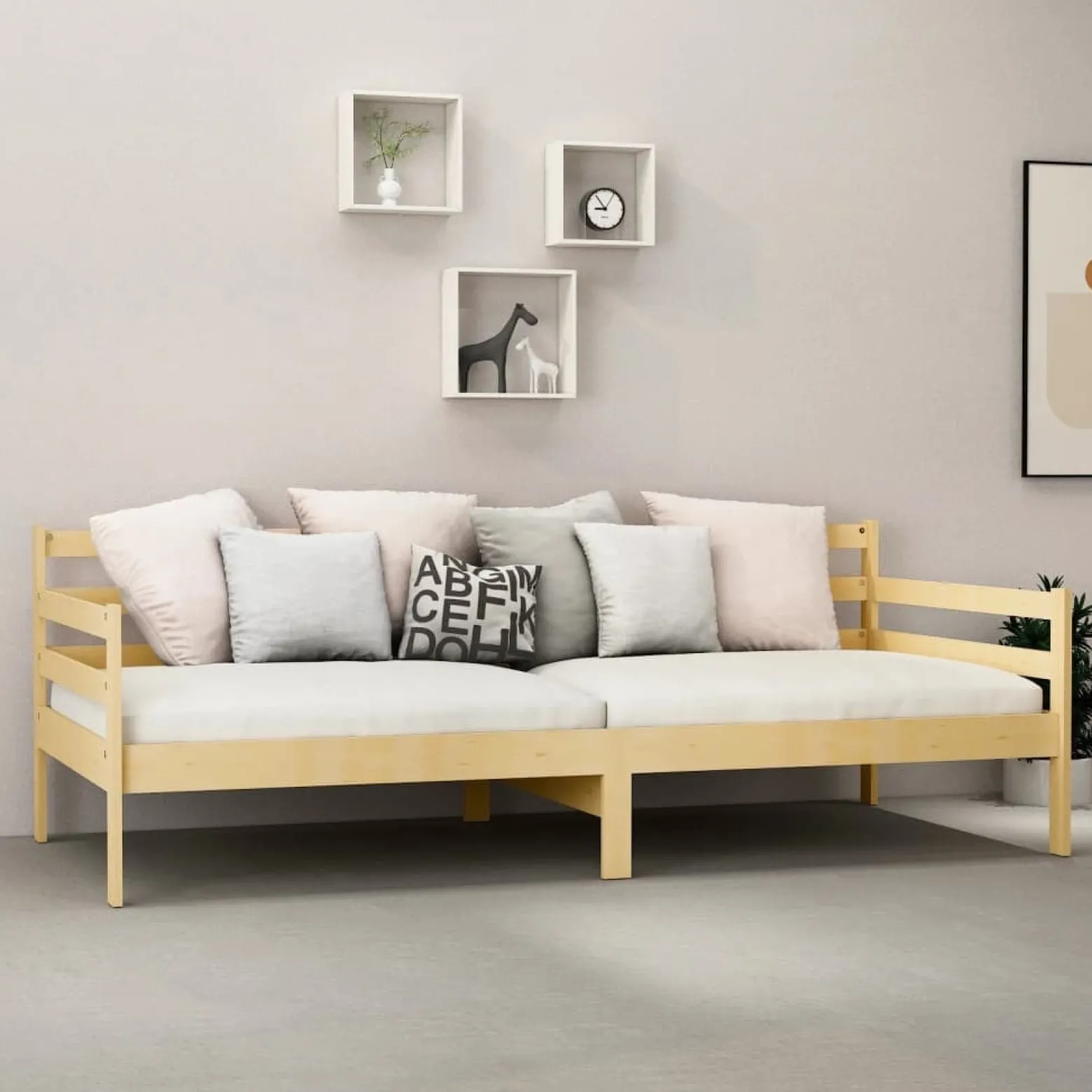Leżanka Brąz 90 x 200 cm Drewno sosnowe vidaXL