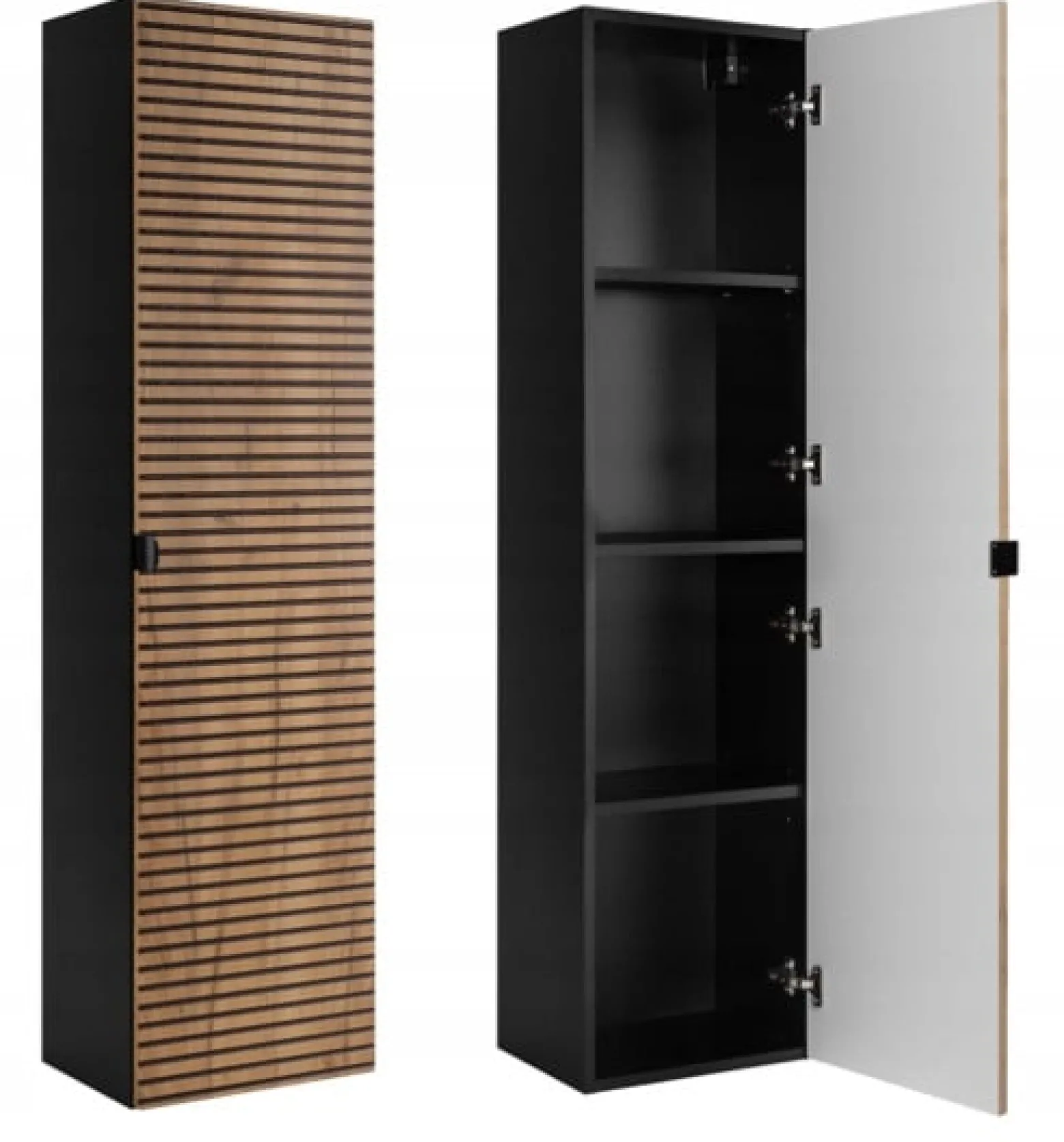 LOFT Słupek łazienkowy 136 czarny/dąb craft złoty