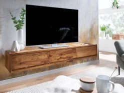 Lowboard Wiszące Sheesham Drewno 160 cm Stolik RTV Nowoczesna Szafka