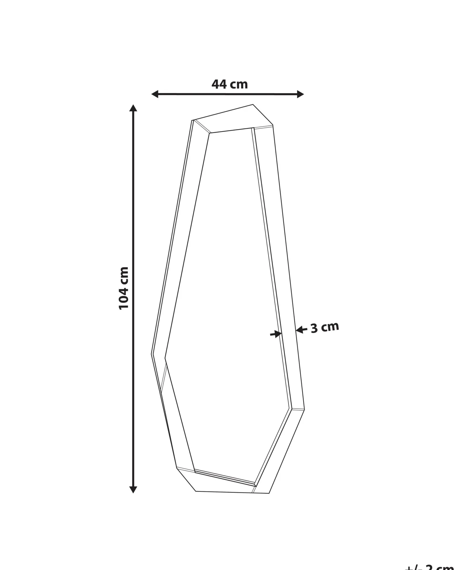 Lustro ścienne CHANU 44 x 104 cm Srebrny