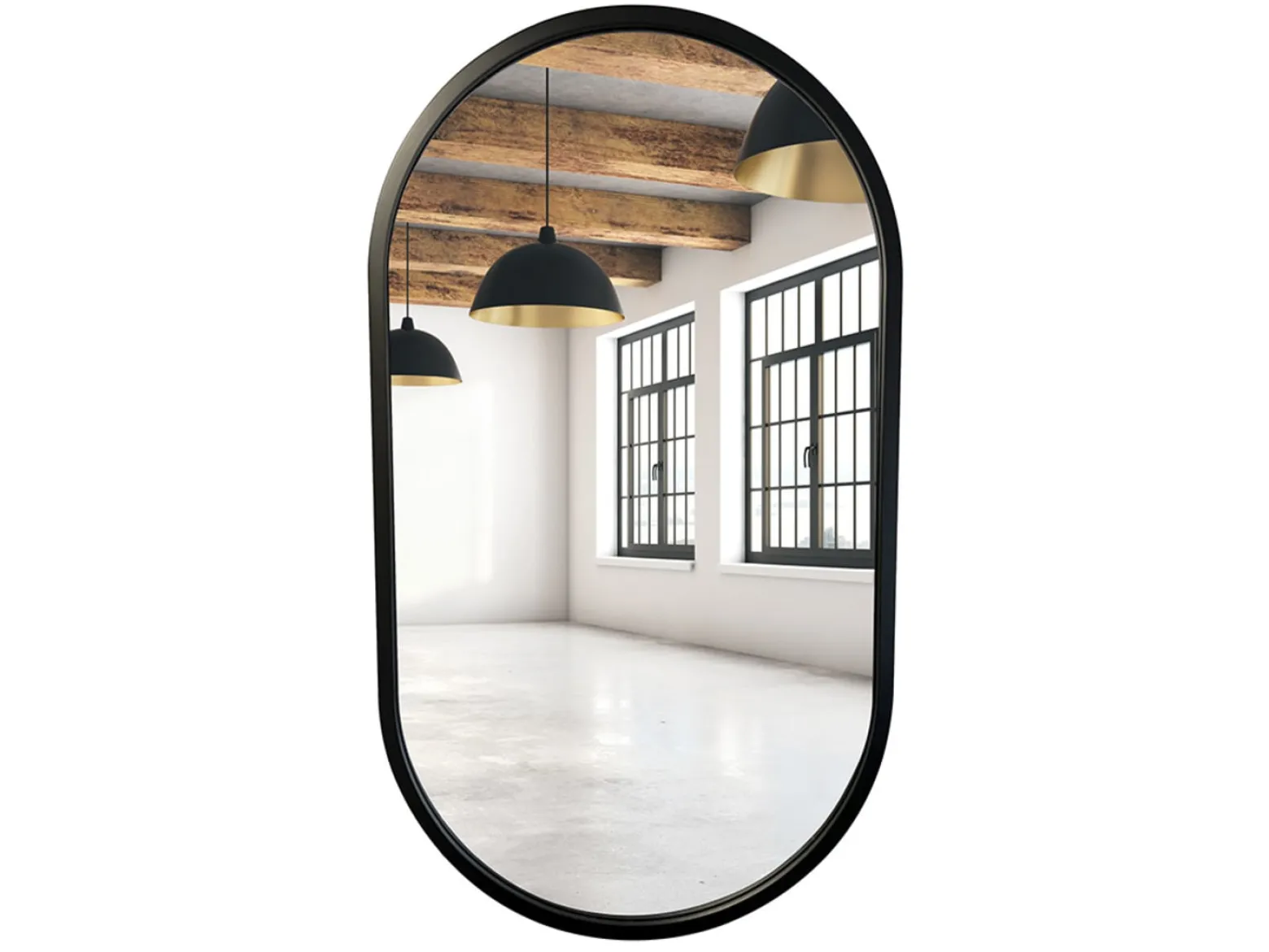 Lustro ścienne czarny mat 60x95