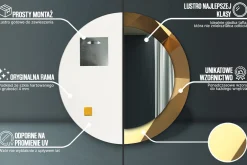 Lustro dekoracyjne Ścienne fi60 okrągłeGeometryczny wzór