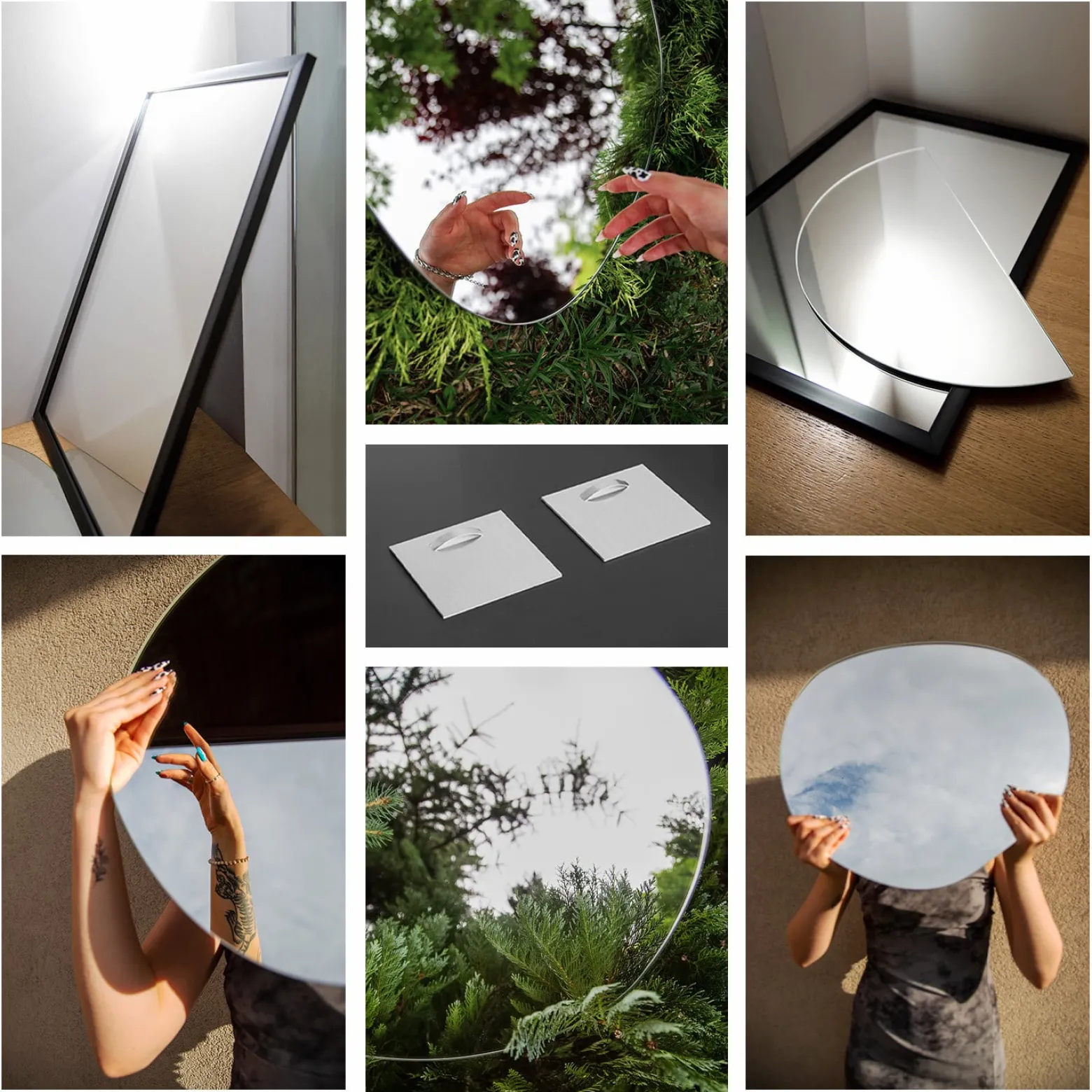 Lustro Nieregularne do Salonu Sypialni | 25x50cm | Wallfluent