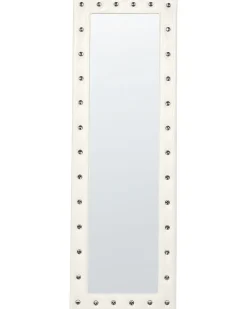 Lustro podłogowe ekoskóra 50 x 150 cm białe