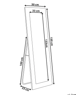 Lustro podłogowe ekoskóra 50 x 150 cm białe
