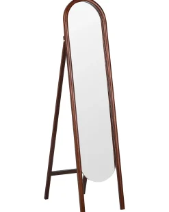 Lustro podłogowe stojące 30 x 150 cm ciemne drewno