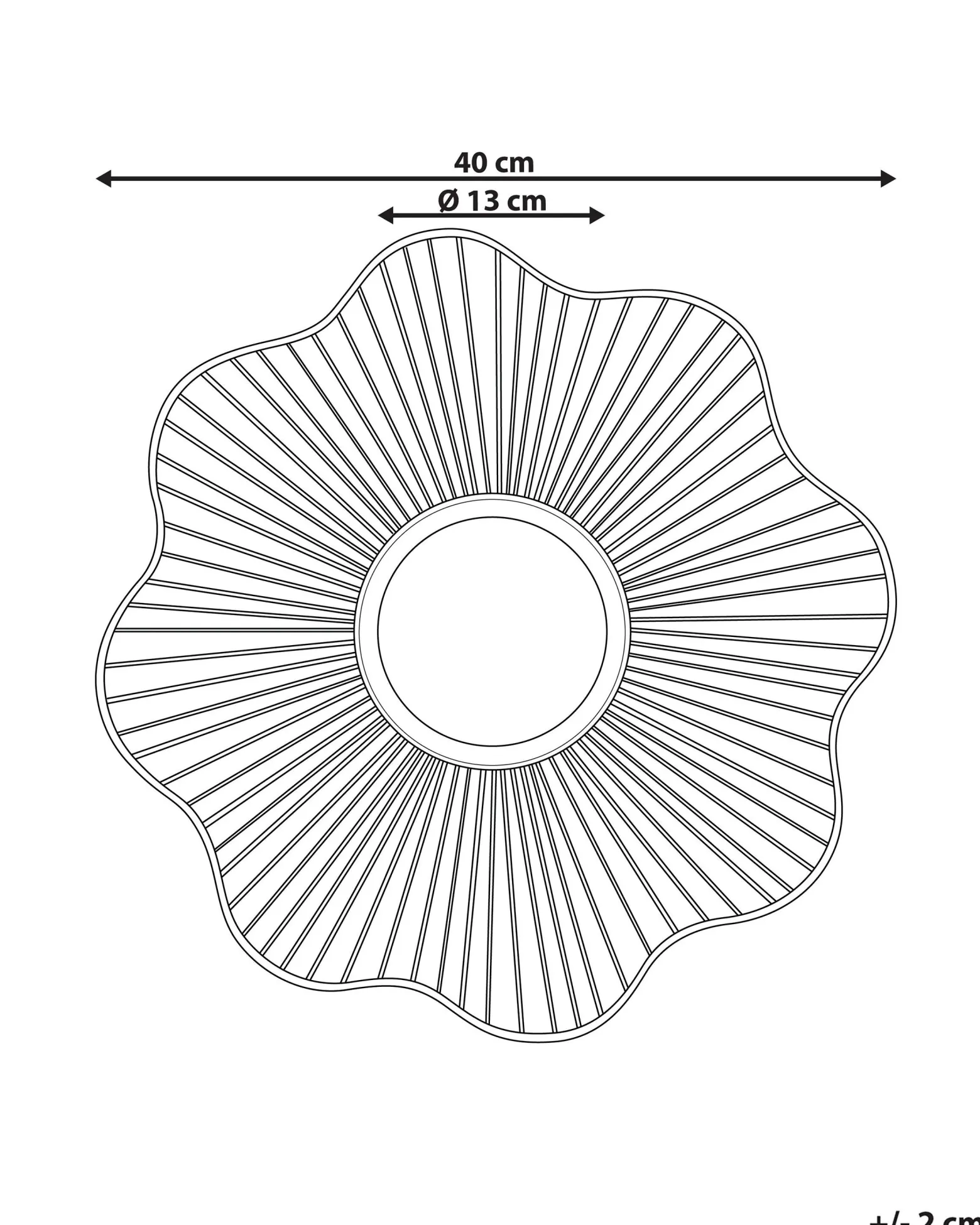 Lustro w kształcie kwiatu złote 40 cm