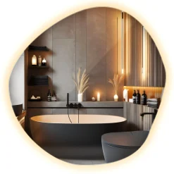 Lustro Łazienkowe LED | 47,9 cm x 48,3 cm | Ciepłe światło | Wallfluent