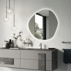 Lustro Łazienkowe LED | 47,9 cm x 48,3 cm | Ciepłe światło | Wallfluent