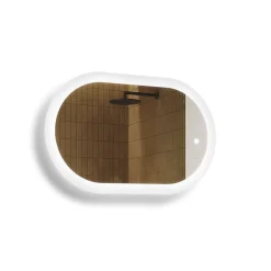 Lustro łazienkowe LED 80x50cm - owalne - LED Dual, włącznik