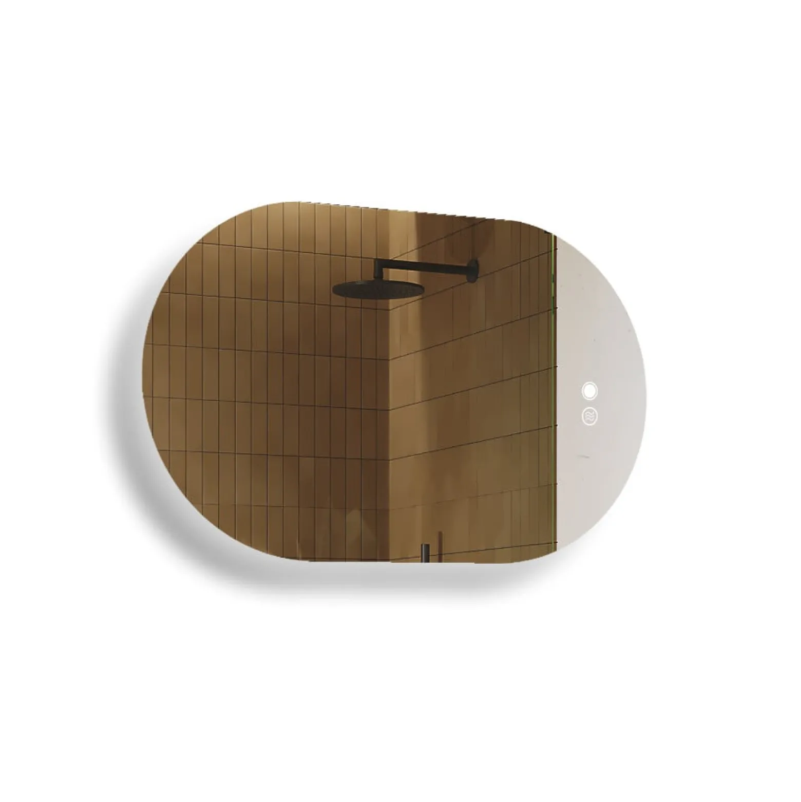Lustro łazienkowe LED 80x50cm - owalne - LED Dual, włącznik, mata grzewcza