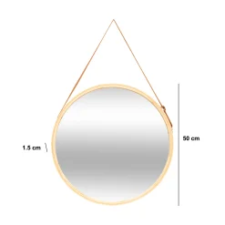 Lustro łazienkowe LOFT na pasku, Ø 50 cm