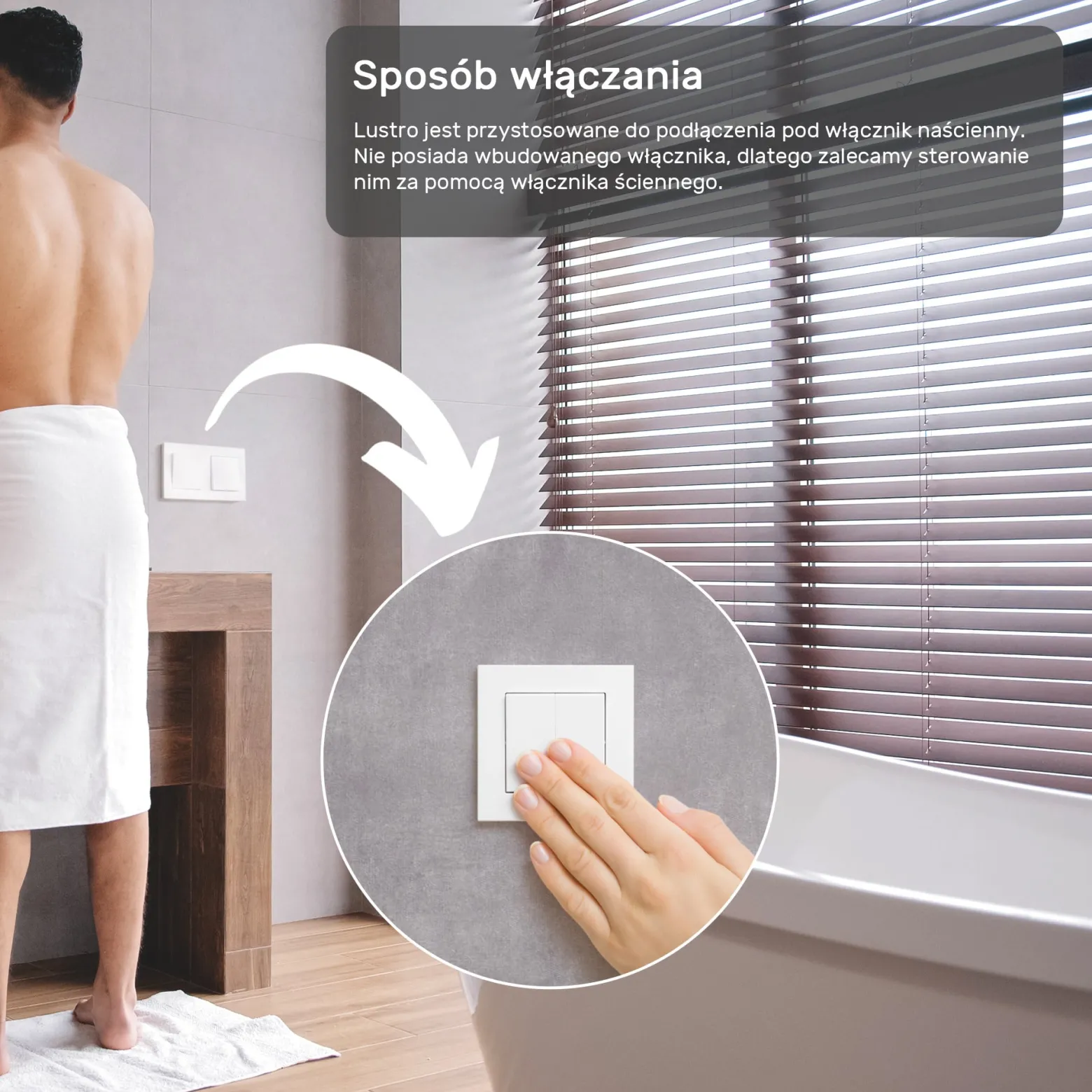 Lustro Łazienkowe Podświetlane LED 50x80 owalne z barwą neutralna