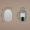 Lustro łazienkowe 50x80 czarny mat LED Dual dotyk + mata owalne