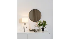 Lustro ścienne aluminiowe okrągłe 50 cm czarne