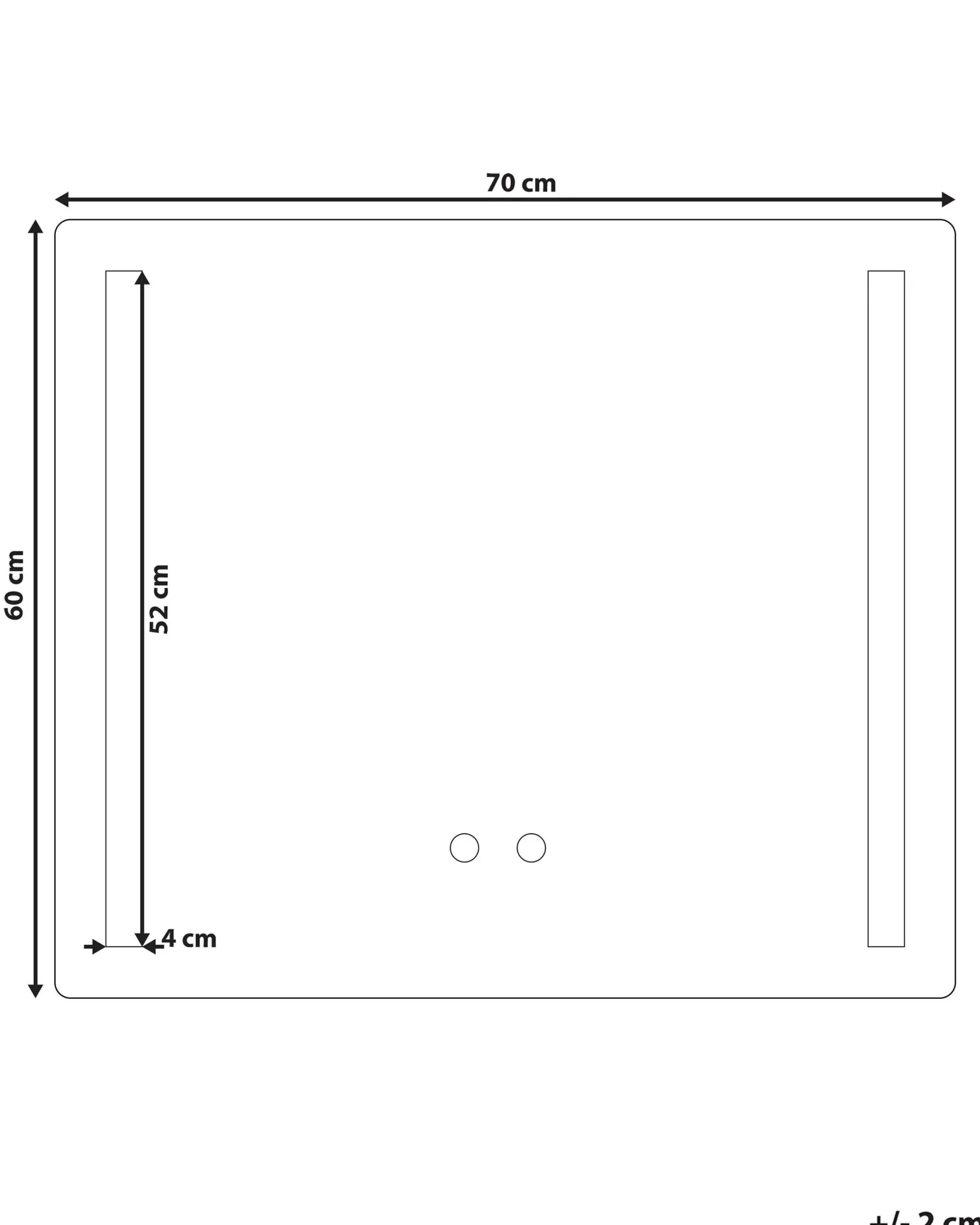 Lustro ścienne łazienkowe LED 60x70