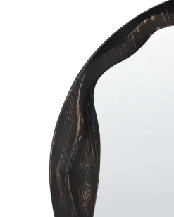 Lustro ścienne LANGON 60 cm Drewno sosnowe Ciemnobrązowy