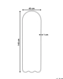 Lustro ścienne metalowe 45x145 cm białe
