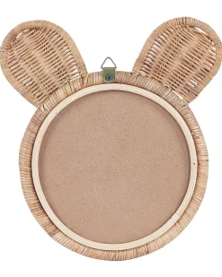 Lustro ścienne uszy misia rattan ø 20cm naturalne