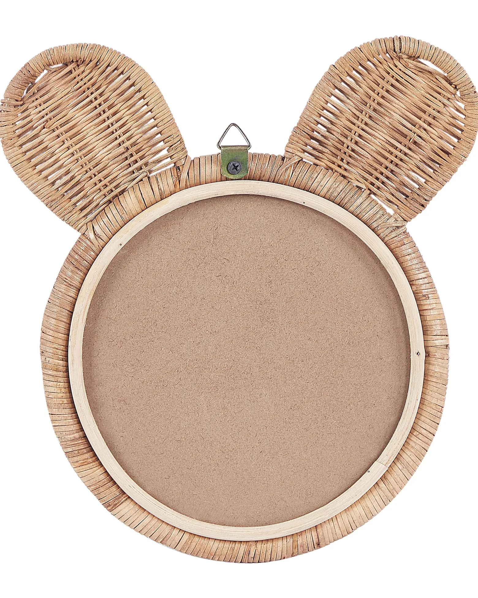 Lustro ścienne uszy misia rattan ø 20cm naturalne