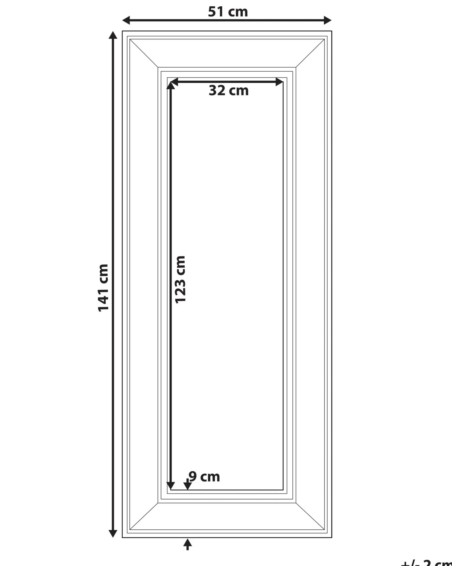 Lustro ścienne wiszące 51x141 złote