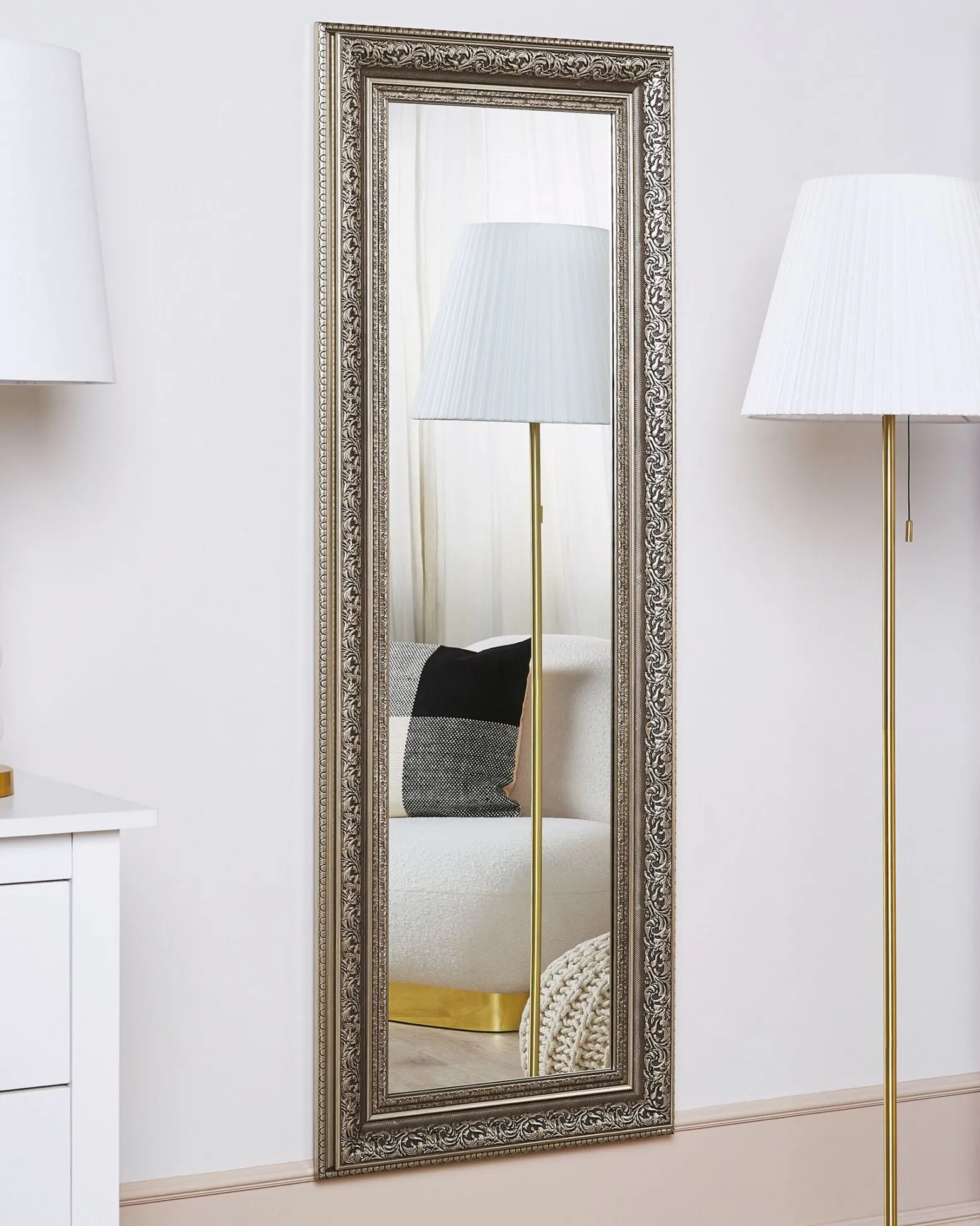 Lustro ścienne wiszące 51x141 złote