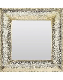 Lustro ścienne wiszące 60x60 złote kwadrat