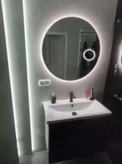 Lustro 60cm Okrągłe Led 480 diod/m Z Lusterkiem Kosmetycznym Do Makijażu