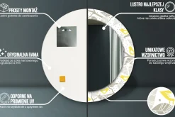 Lustro dekoracyjne Ścienne fi60 okrągłeŻółte ptaki