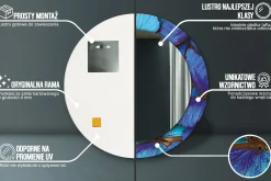 Lustro dekoracyjne Ścienne fi60 okrągłeMotyl