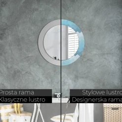 Lustro dekoracyjne Ścienne fi60 okrągłeNiebieski szewron