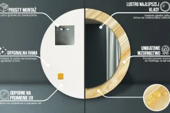 Lustro dekoracyjne Ścienne fi60 okrągłeZłoty abstrakcyjny