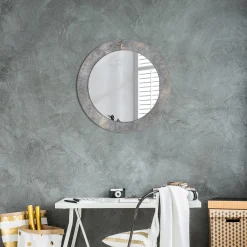 Lustro dekoracyjne Ścienne fi60 okrągłe - Vintage beton