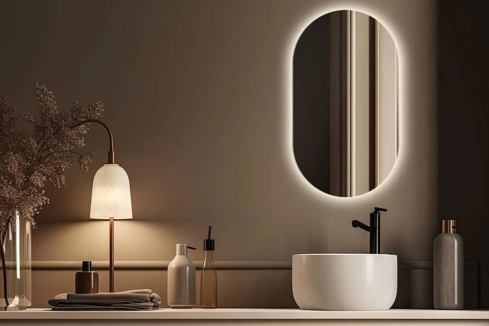 Lustro LED Wallfluent 40 x 70 cm do łazienki ciepła barwa światła