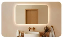Lustro led 60x50 cm zaokrąglone rogi podświetlane ledowe + cob 480 diod/m