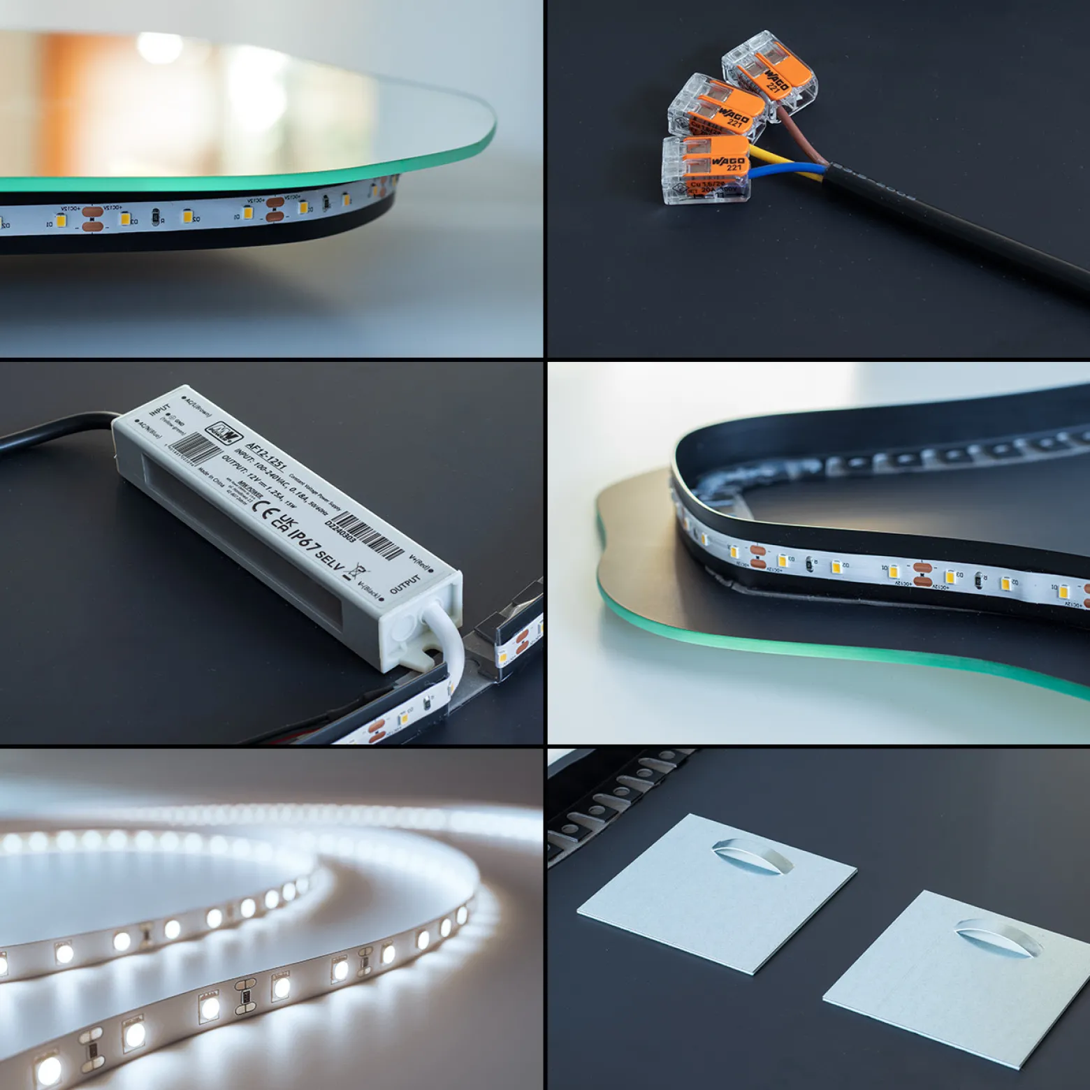 Lustro Nietypowe z Podświetleniem LED, światło zimne, 49 x 34 cm, Tulup