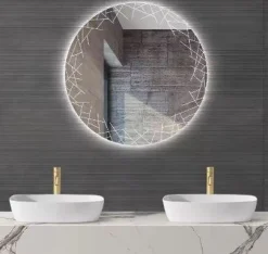 Lustro Okrągłe Led Fi60Cm Wzór