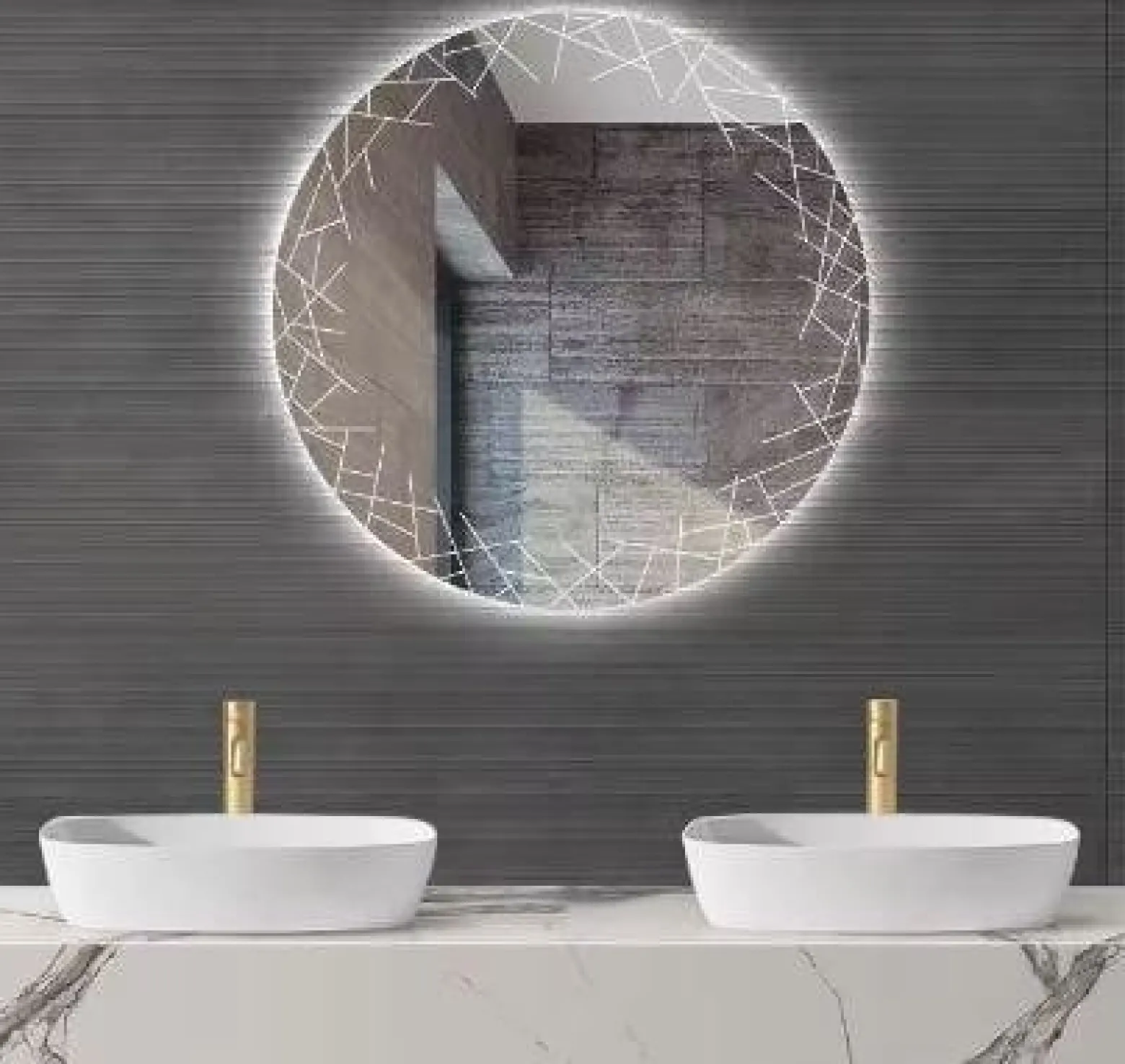 Lustro Okrągłe Led Fi60Cm Wzór