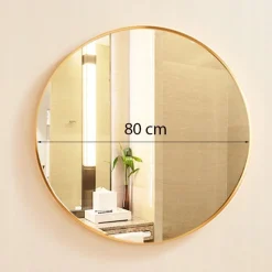 Lustro okrągłe wiszące złota rama średnica 80 cm loft