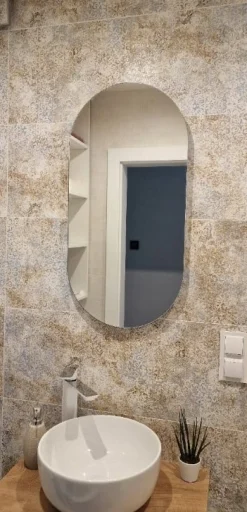 Lustro owalne łazienkowe led 50x90 podświetlane owal ledowe glamour