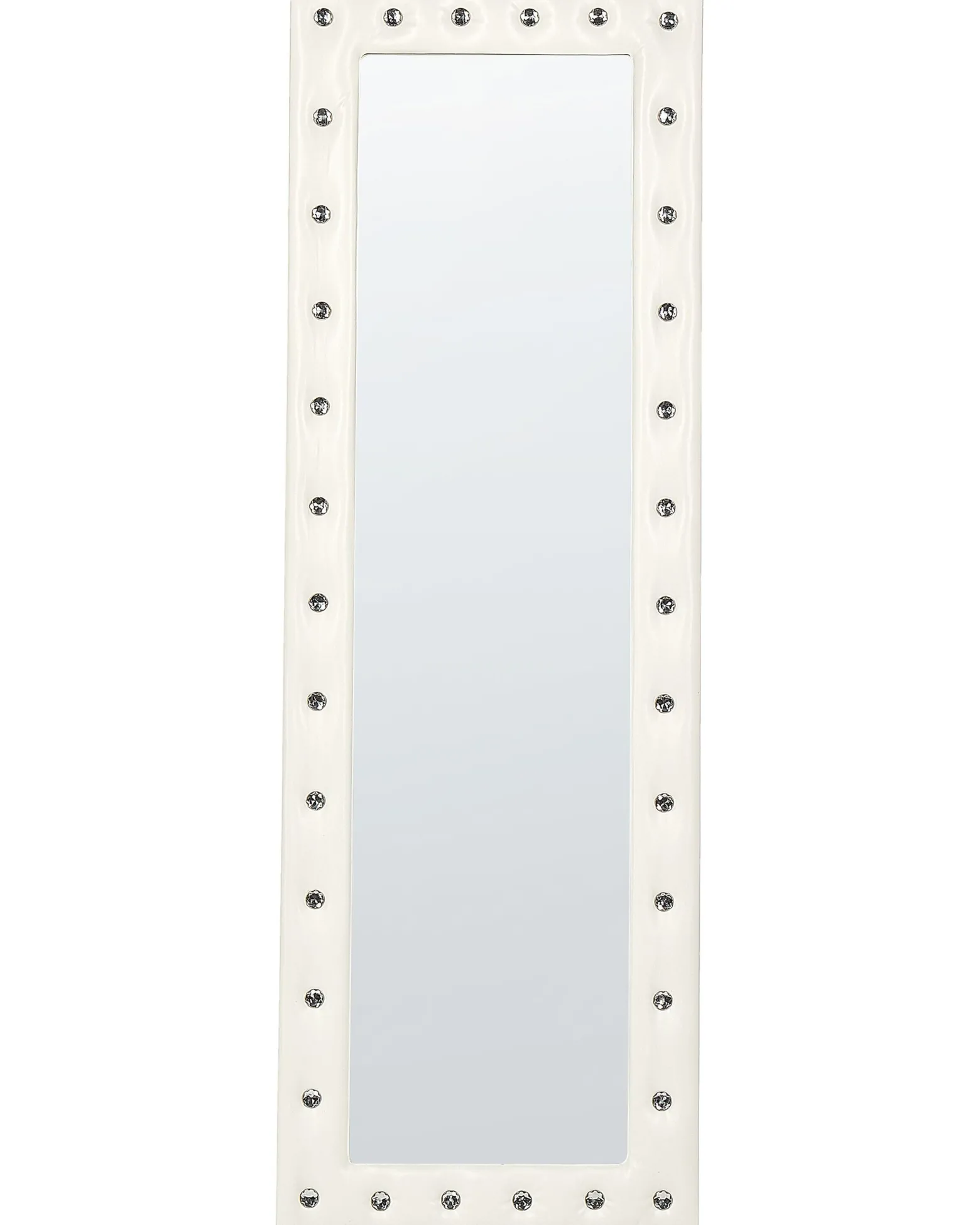 Lustro podłogowe ekoskóra 50 x 150 cm białe