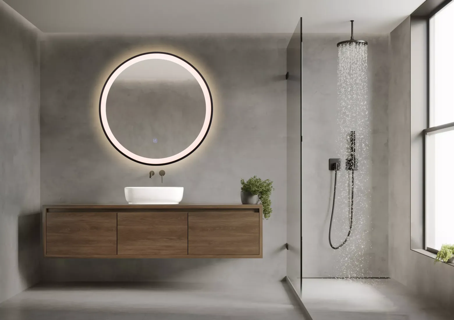 Lustro podświetlane LED VENUS 60 cm Antypara, Zmiana barwy
