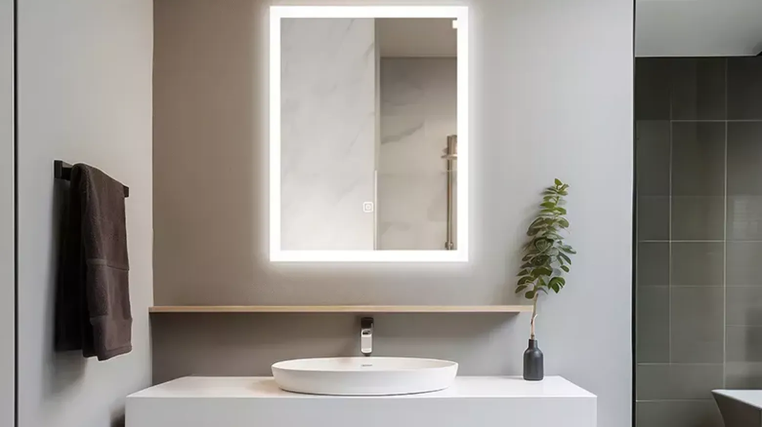 Lustro podświetlane LED 39x50 cm COSMO Antypara, Zmiana Barwy