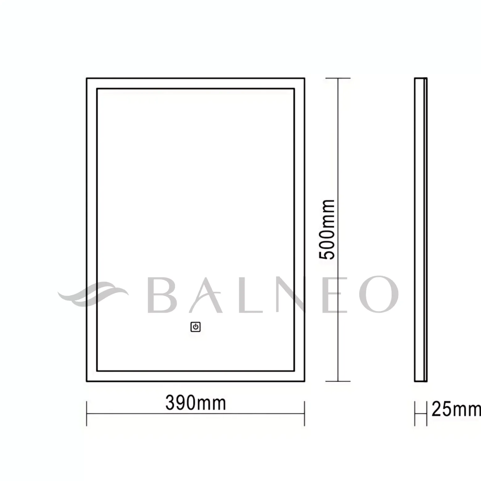 Lustro podświetlane LED 39x50 cm COSMO Antypara, Zmiana Barwy
