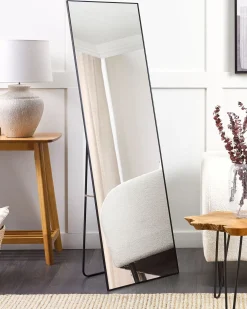 Lustro stojące z ramą czarną 50 x 156 cm