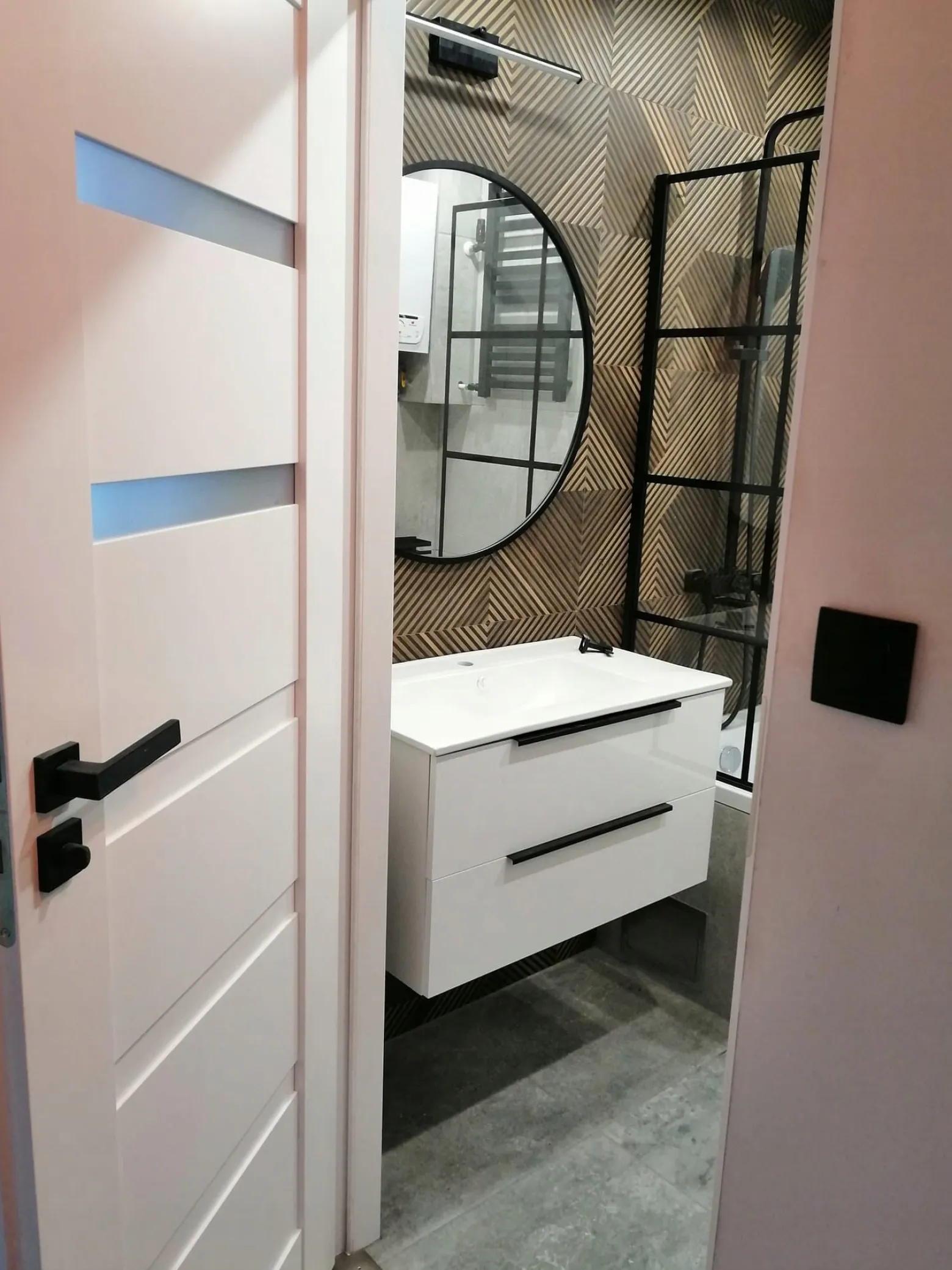 Lustro 40 W Czarnej Ramie Aluminiowej Loft Bez Oświetlenia