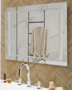 Lustro wiszące ścienne LED 60x80 srebrne