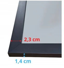 Lustro 80x80 W Czarnej Ramie Aluminiowej Mat Loft Bez Oświetlenia Loftowe